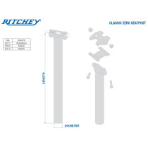 Ritchey - Classic Zero Seatpost - 0 mm Setback 27,2 mm 350 mm