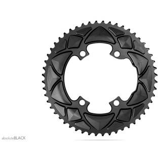 Absolute Black - Round Road 2x Kettenblatt Shimano 4x110 mm Lockreis Schwarz - Außen