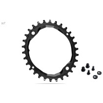 Absolute Black - Oval MTB 1x Chainring 104 BCD - Black 30 Teeth (incl special bolts + Spacer)